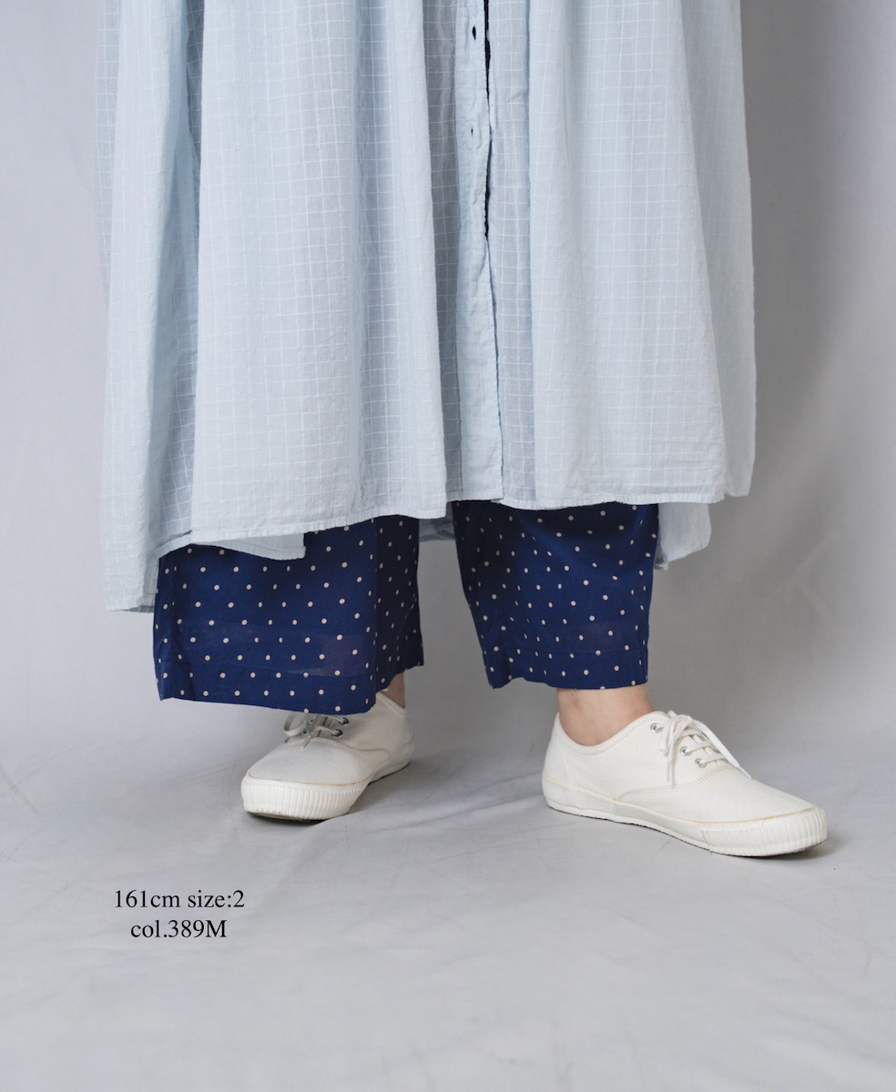 NSL22016 (パンツ) COTTON VOILE DOT PRINT WIDE EASY PANTS