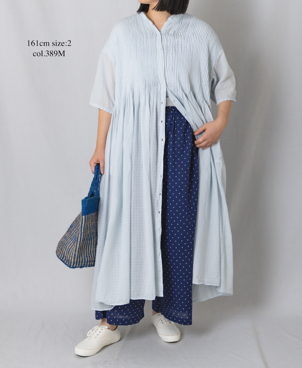 NSL22016 (パンツ) COTTON VOILE DOT PRINT WIDE EASY PANTS