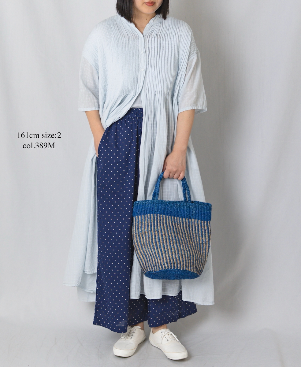 NSL22016 (パンツ) COTTON VOILE DOT PRINT WIDE EASY PANTS