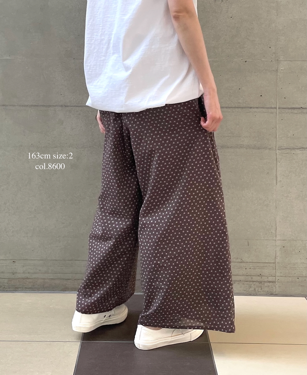 NSL25106(パンツ) 80s COTTON VOILE SMALL FLOWER PRINT WIDE EASY PANTS