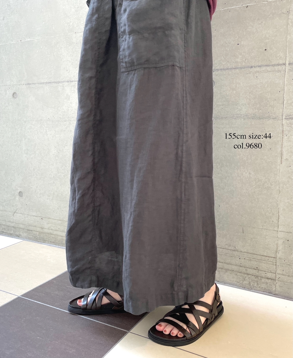 LNHT2531L(スカート) LINEN PLAIN OVERDYE EASY SKIRT