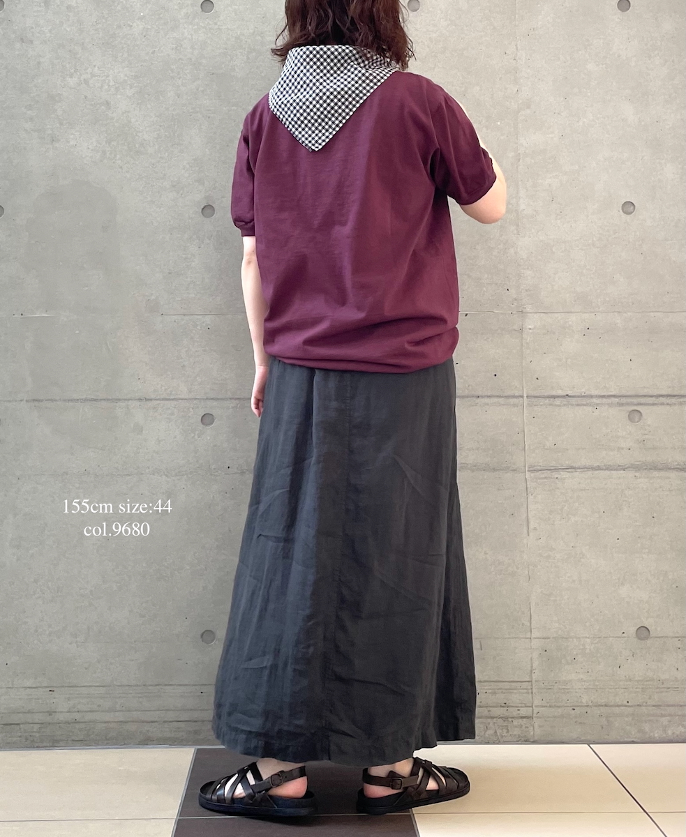 LNHT2531L(スカート) LINEN PLAIN OVERDYE EASY SKIRT