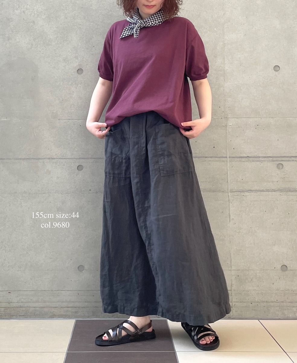 LNHT2531L(スカート) LINEN PLAIN OVERDYE EASY SKIRT
