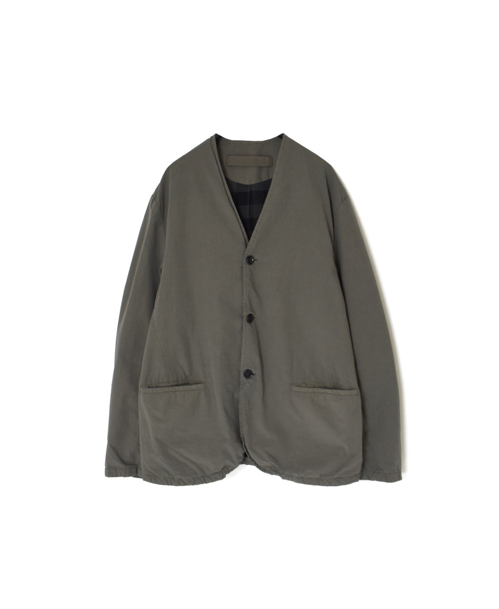 NVL2591D(ジャケット) 40s ORGANIC POPLIN (OVERDYE) SIDE VENTS V-NECK JACKET