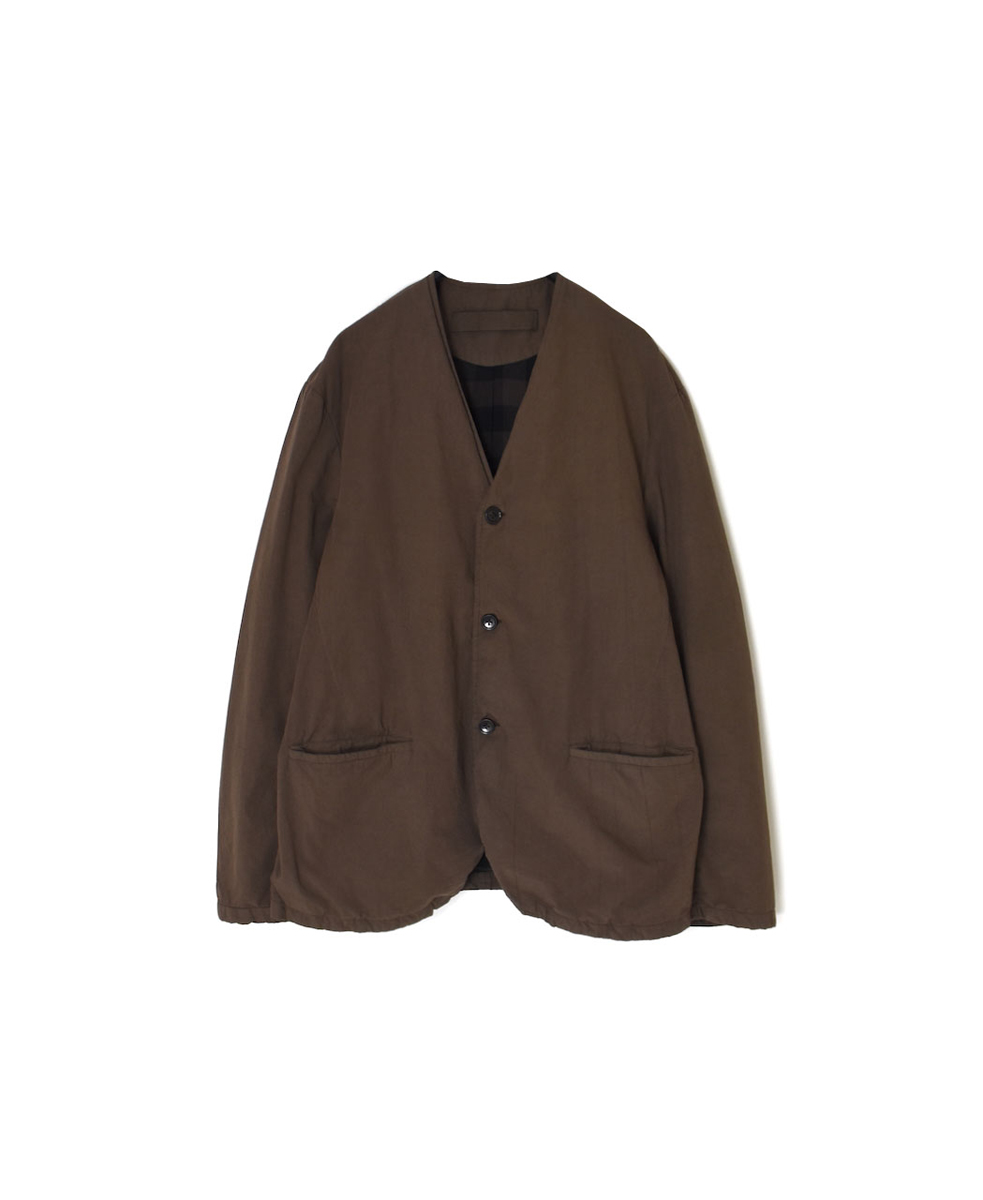 NVL2591D(ジャケット) 40s ORGANIC POPLIN (OVERDYE) SIDE VENTS V-NECK JACKET