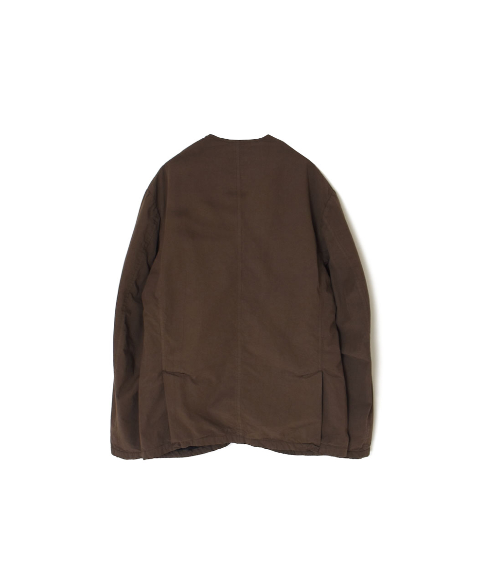 NVL2591D(ジャケット) 40s ORGANIC POPLIN (OVERDYE) SIDE VENTS V-NECK JACKET