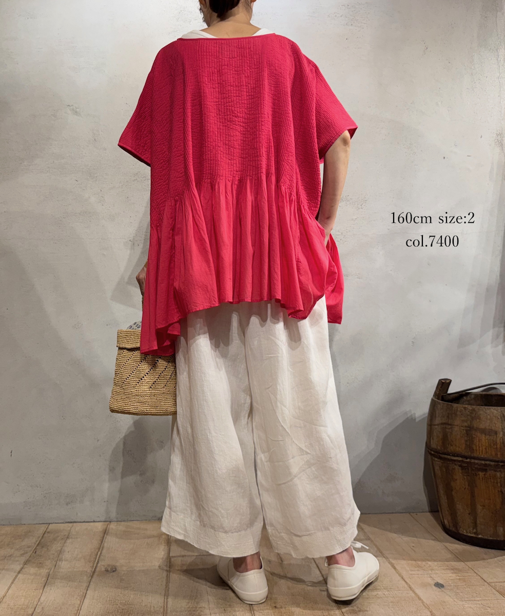 ●NMDS25311(シャツ) 80s ORGANIC COTTON VOILE PLAIN MINI PINTUCK PULLOVER