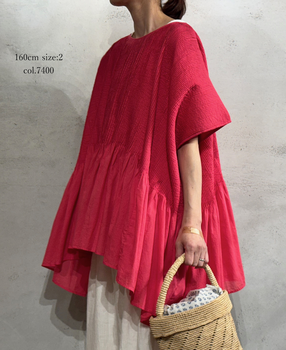 ●NMDS25311(シャツ) 80s ORGANIC COTTON VOILE PLAIN MINI PINTUCK PULLOVER