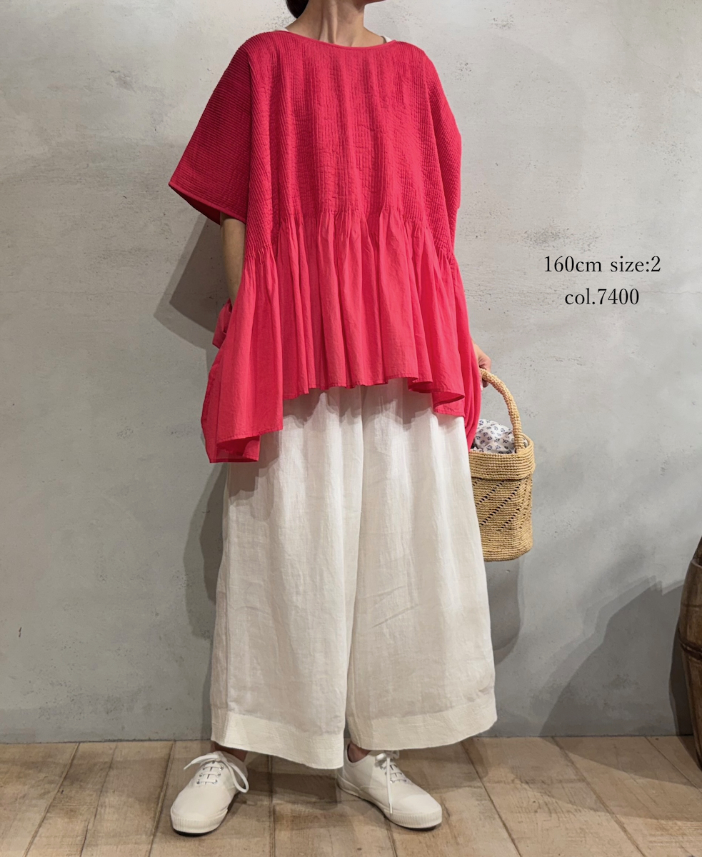 ●NMDS25311(シャツ) 80s ORGANIC COTTON VOILE PLAIN MINI PINTUCK PULLOVER