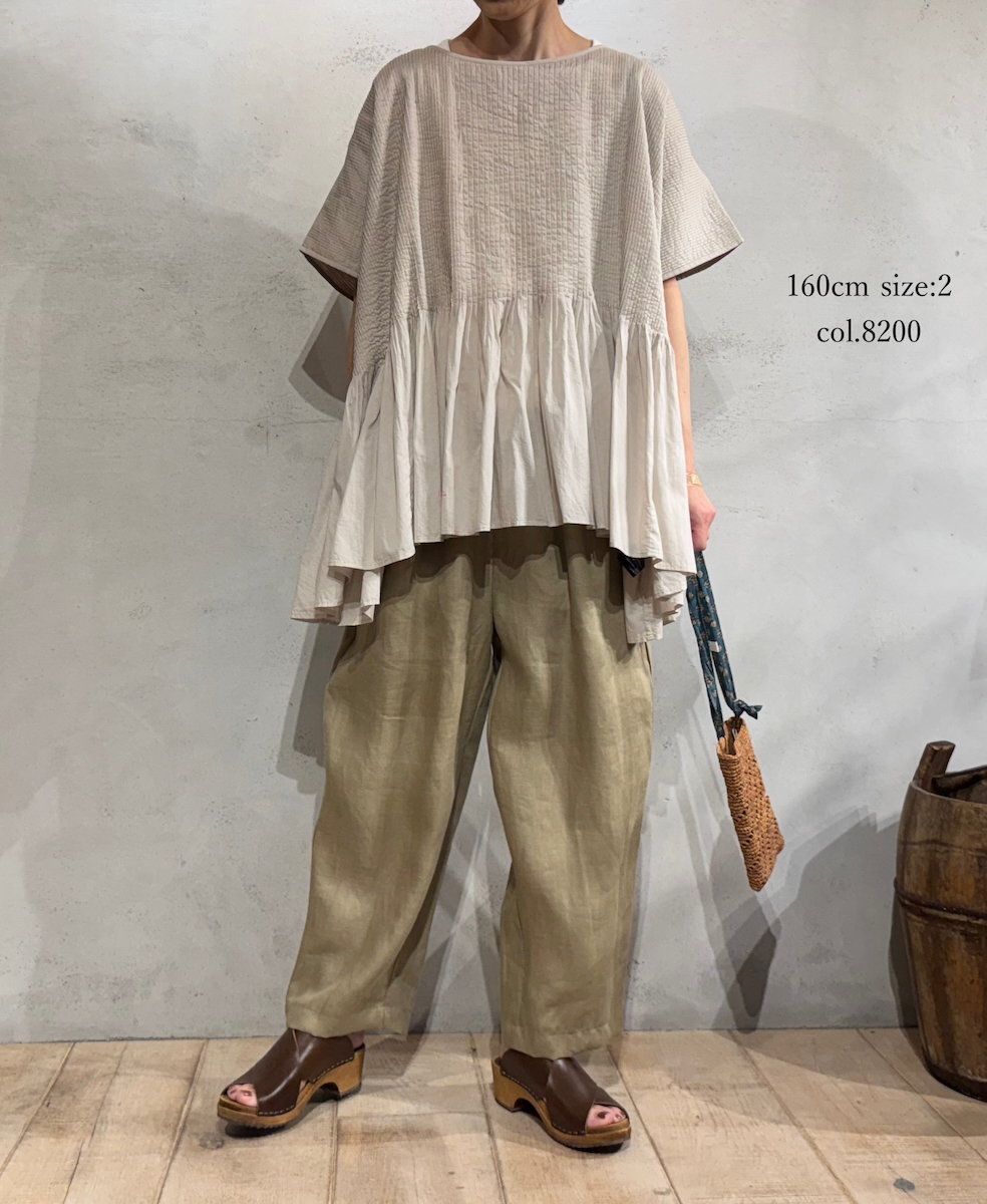●NMDS25311(シャツ) 80s ORGANIC COTTON VOILE PLAIN MINI PINTUCK PULLOVER