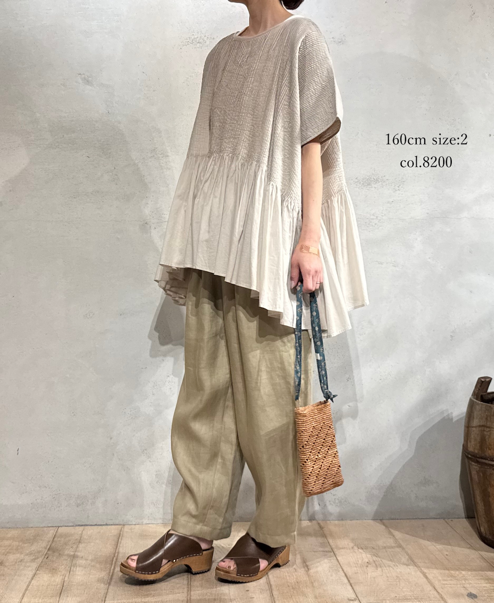 ●NMDS25311(シャツ) 80s ORGANIC COTTON VOILE PLAIN MINI PINTUCK PULLOVER