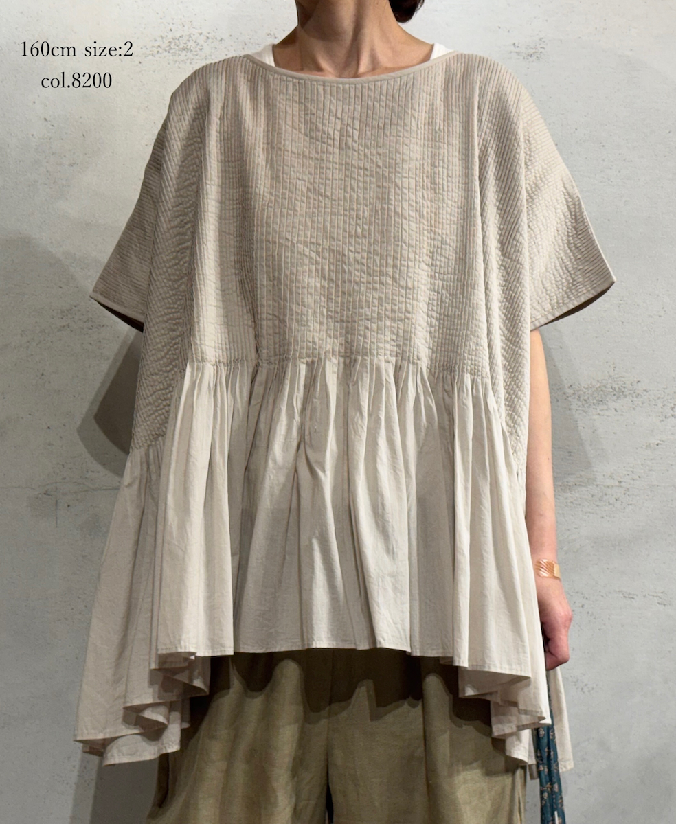 ●NMDS25311(シャツ) 80s ORGANIC COTTON VOILE PLAIN MINI PINTUCK PULLOVER