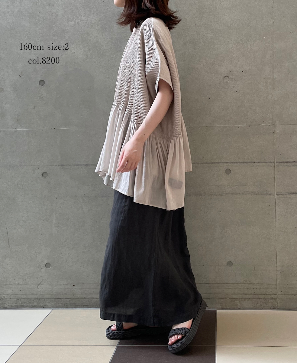 ●NMDS25311(シャツ) 80s ORGANIC COTTON VOILE PLAIN MINI PINTUCK PULLOVER