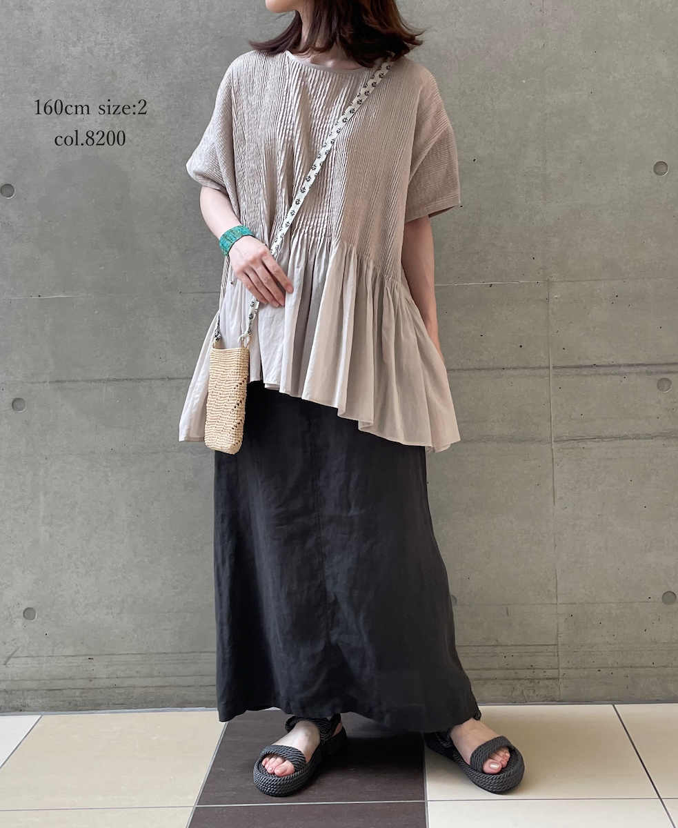 ●NMDS25311(シャツ) 80s ORGANIC COTTON VOILE PLAIN MINI PINTUCK PULLOVER