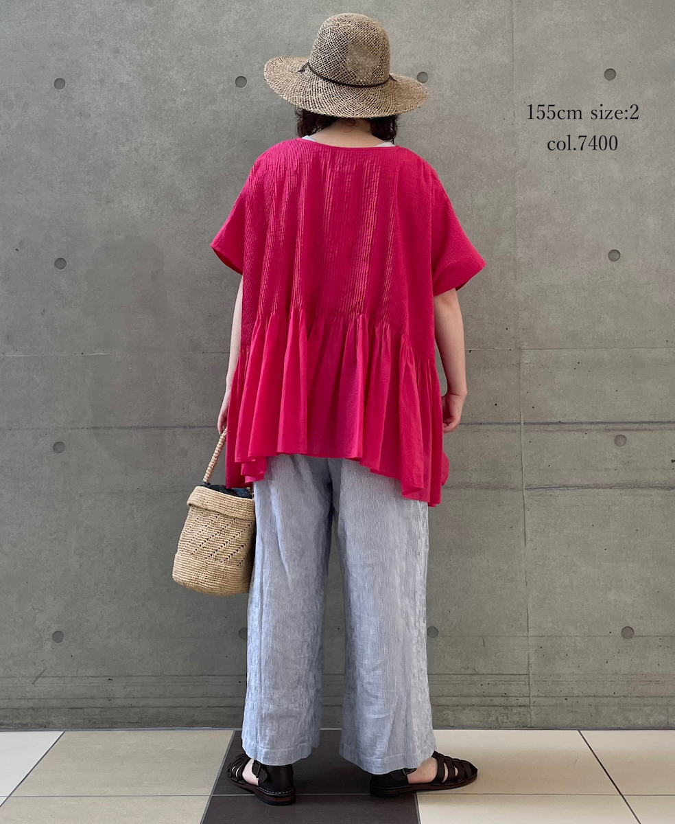 ●NMDS25311(シャツ) 80s ORGANIC COTTON VOILE PLAIN MINI PINTUCK PULLOVER