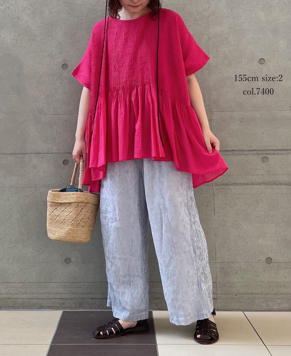 ●NMDS25311(シャツ) 80s ORGANIC COTTON VOILE PLAIN MINI PINTUCK PULLOVER