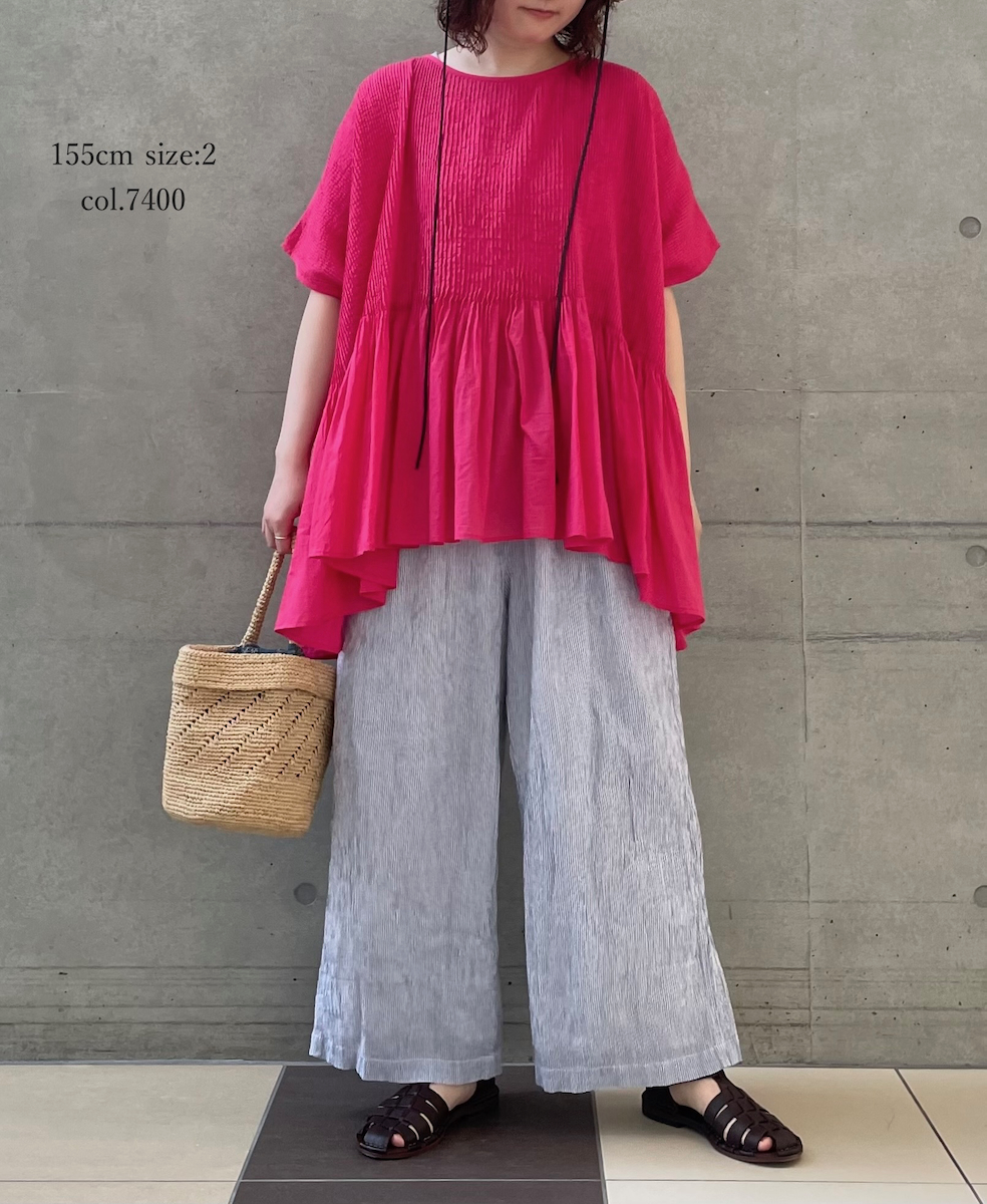 ●NMDS25311(シャツ) 80s ORGANIC COTTON VOILE PLAIN MINI PINTUCK PULLOVER