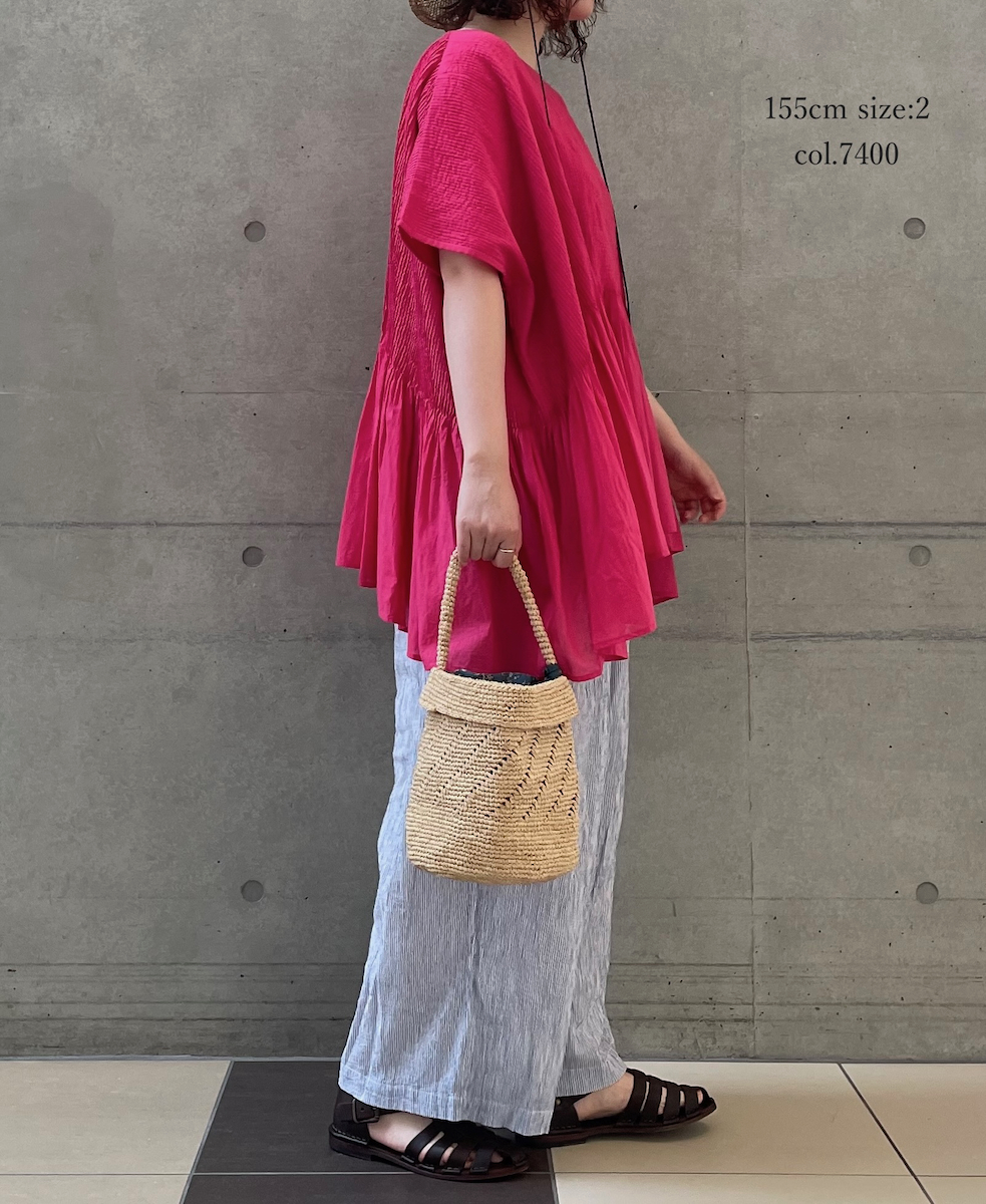 ●NMDS25311(シャツ) 80s ORGANIC COTTON VOILE PLAIN MINI PINTUCK PULLOVER