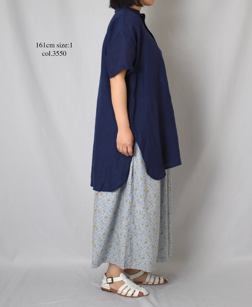 INAM2515FD(スカート) COTTON FLOWER PRINT GATHERED EASY SKIRT WITH LINING