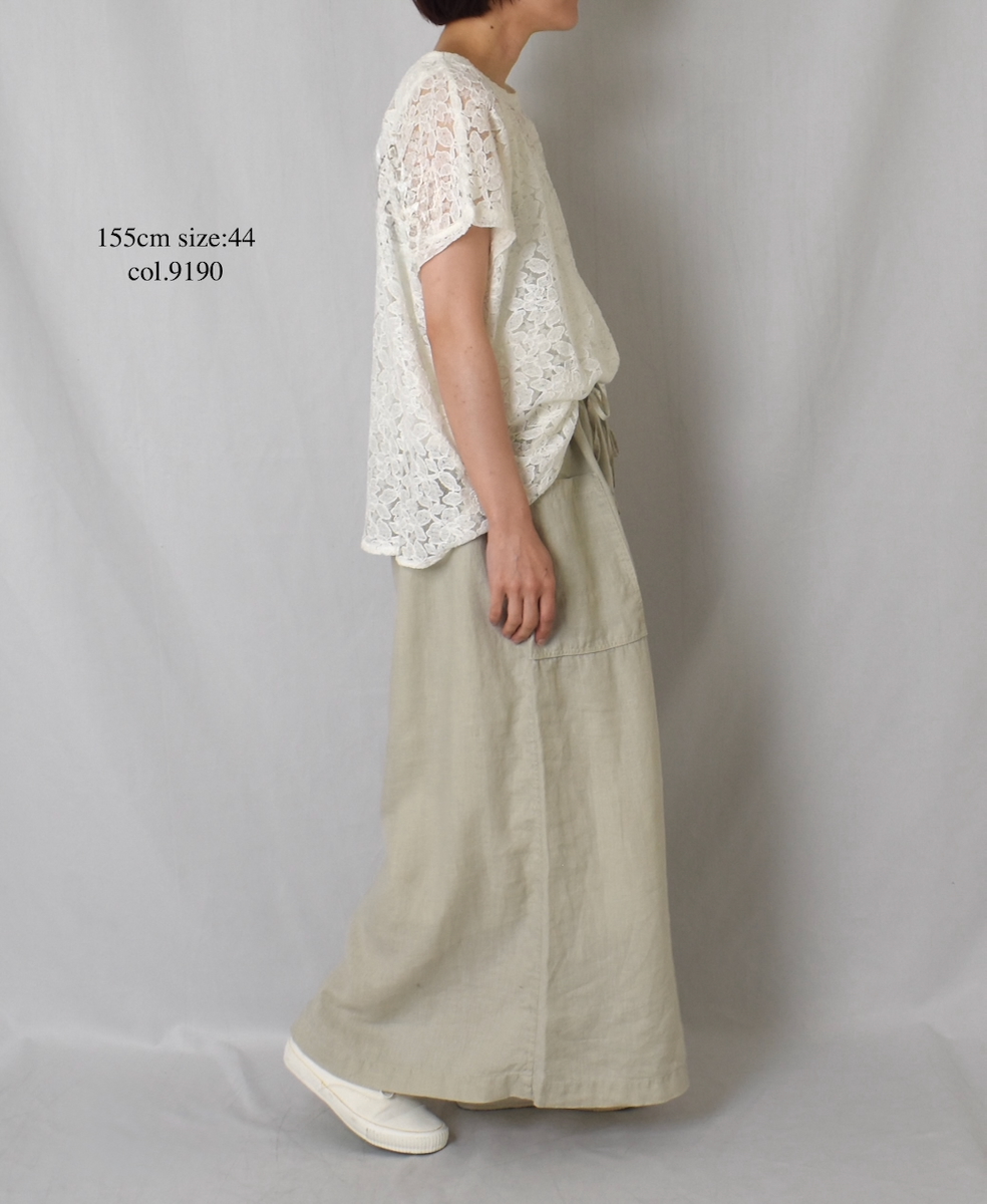 LNHT2531L(スカート) LINEN PLAIN OVERDYE EASY SKIRT