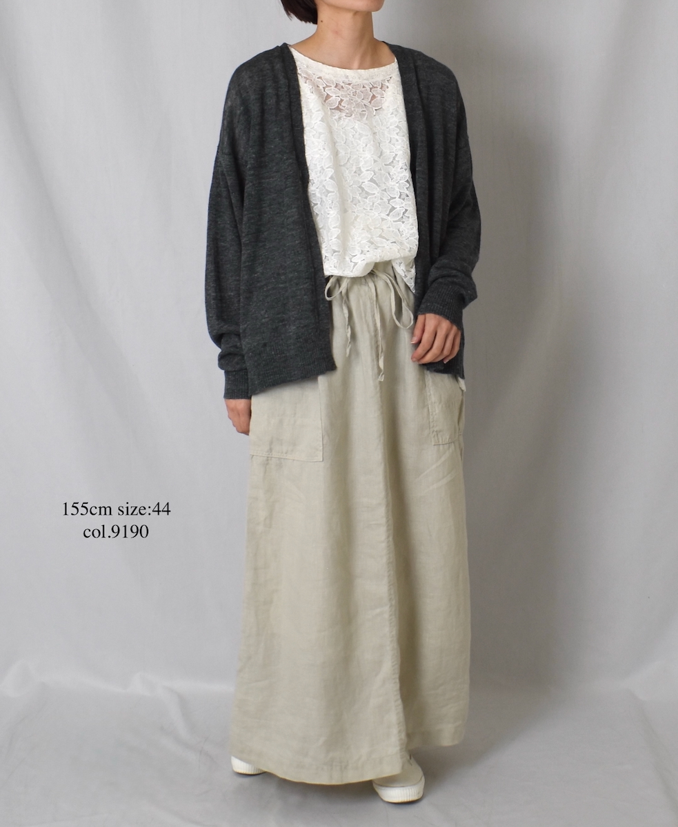LNHT2531L(スカート) LINEN PLAIN OVERDYE EASY SKIRT