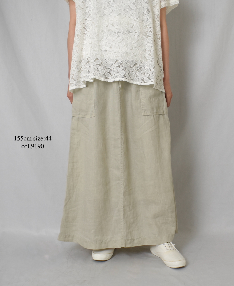 LNHT2531L(スカート) LINEN PLAIN OVERDYE EASY SKIRT