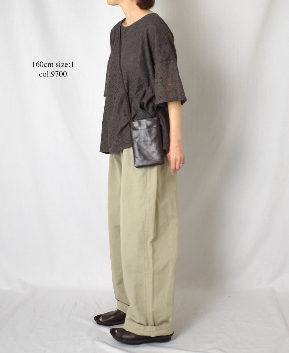 NSL25051(スモック) VOILE TULLE LACE S/SL SMOCK WITH COTTON VOILE