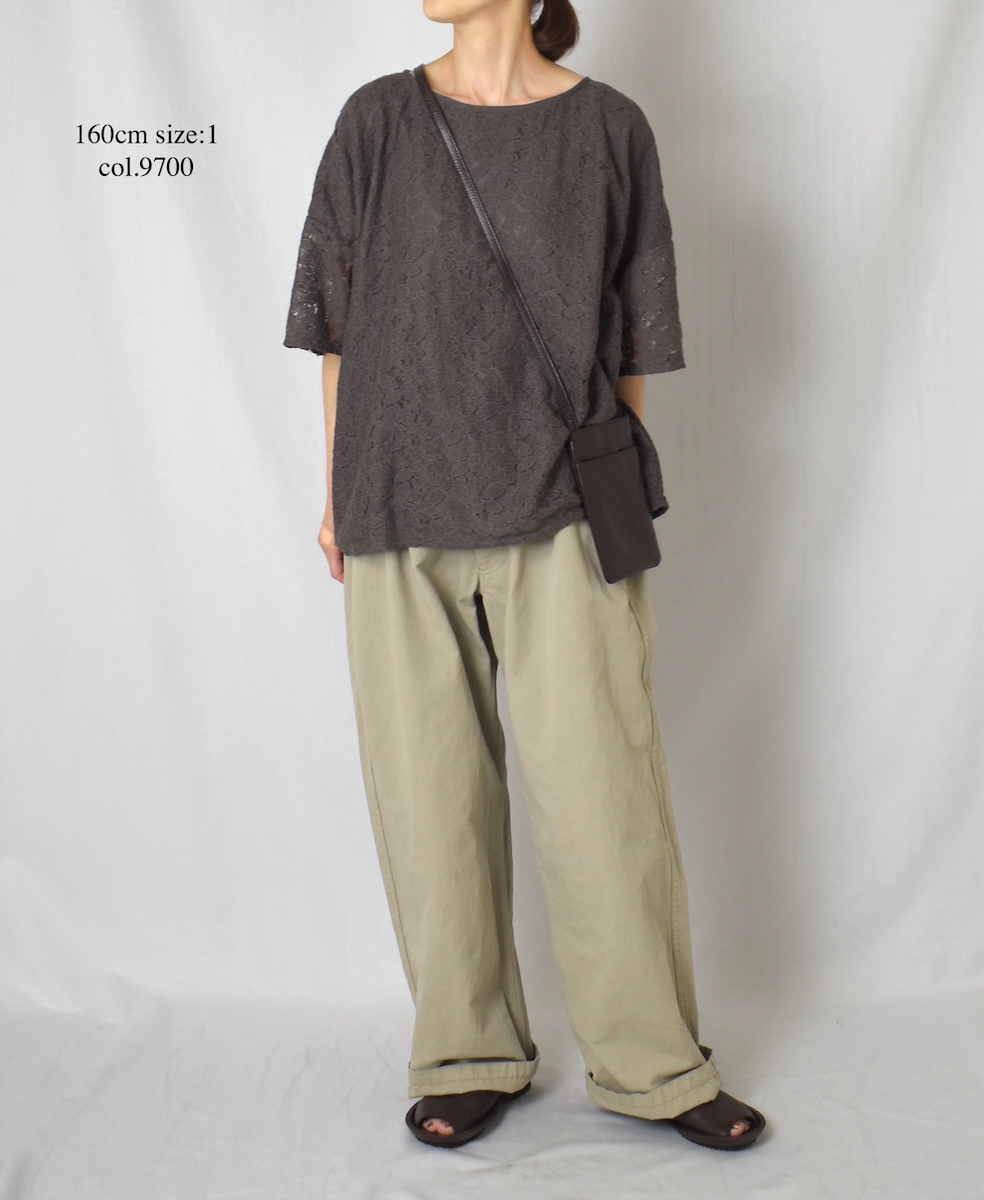 NSL25051(スモック) VOILE TULLE LACE S/SL SMOCK WITH COTTON VOILE