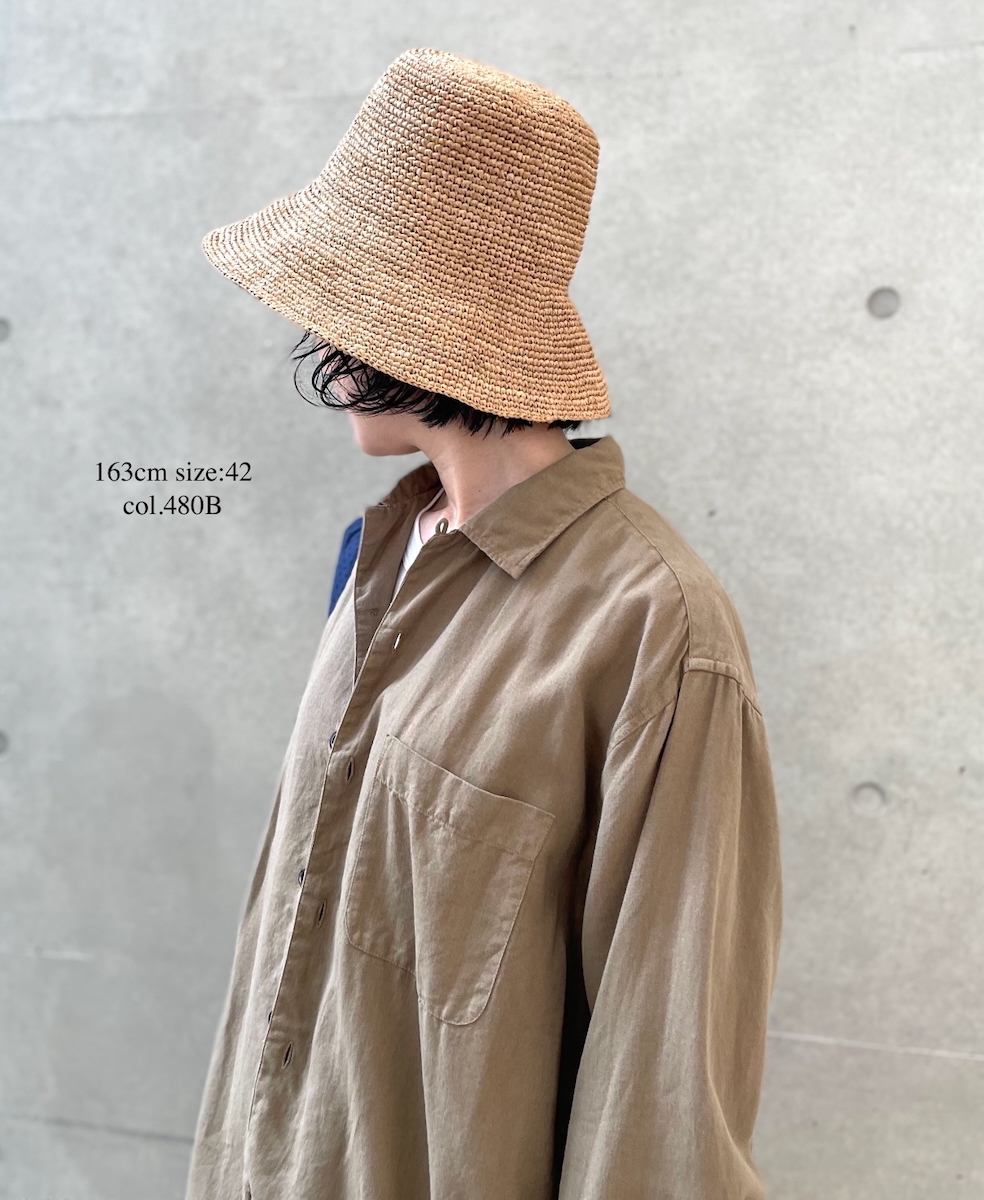 INHT2512CLD(シャツ) COTTON LINEN PLAIN OVERDYE ONE-UP COLLAR SHIRT