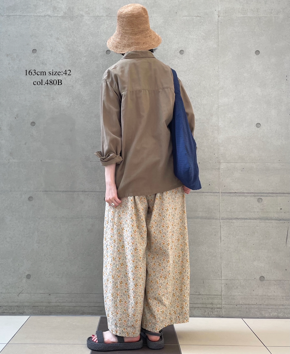 INHT2512CLD(シャツ) COTTON LINEN PLAIN OVERDYE ONE-UP COLLAR SHIRT