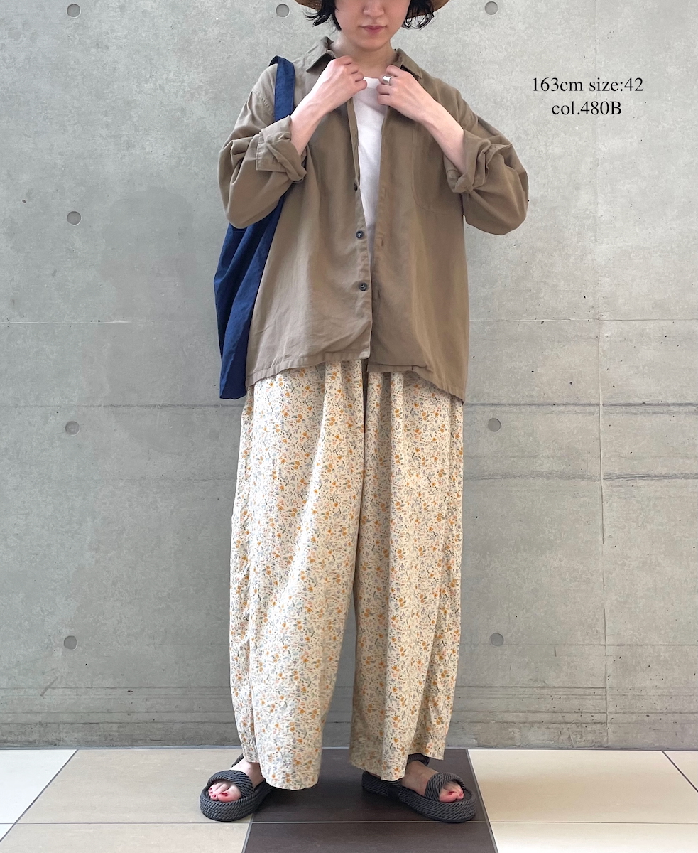 INHT2512CLD(シャツ) COTTON LINEN PLAIN OVERDYE ONE-UP COLLAR SHIRT