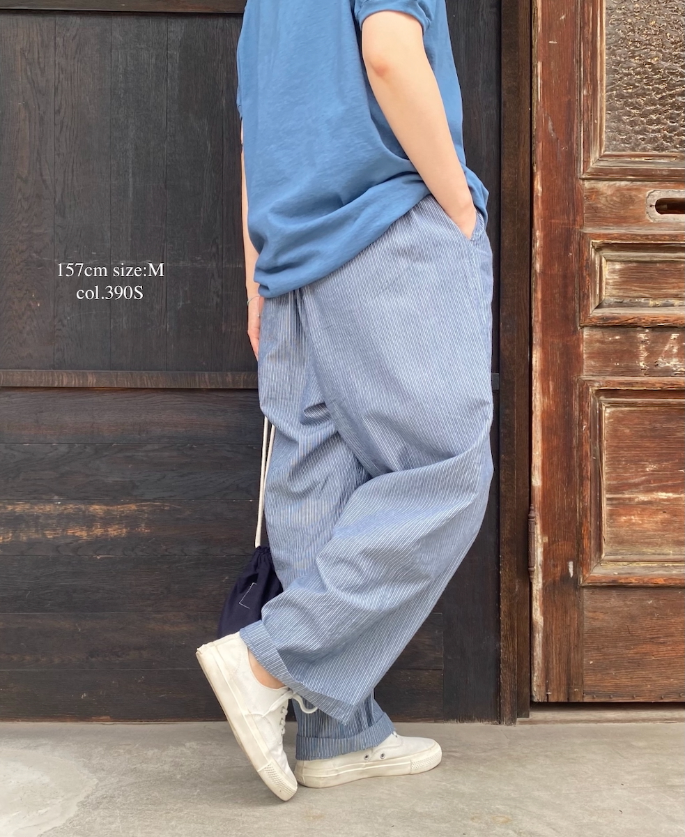 NVL2523(パンツ) POPLIN STRIPE EASY PANTS