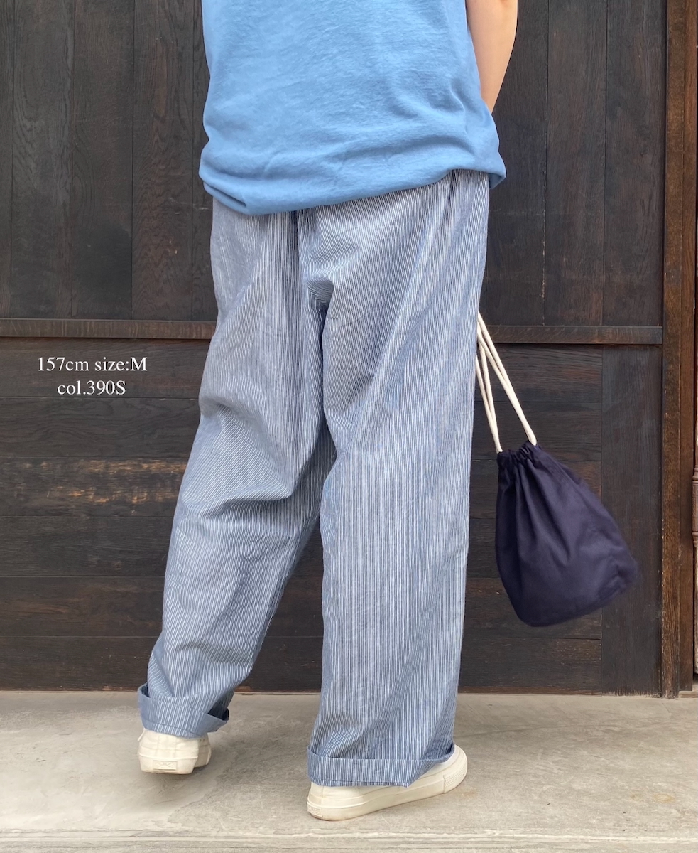 NVL2523(パンツ) POPLIN STRIPE EASY PANTS