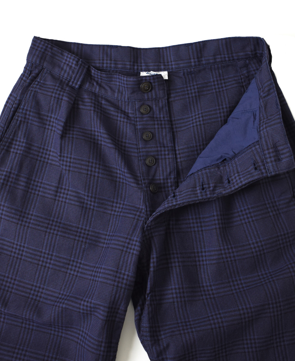 NAM2581C(パンツ) COTTON CHECK ONE-TUCK PANTS