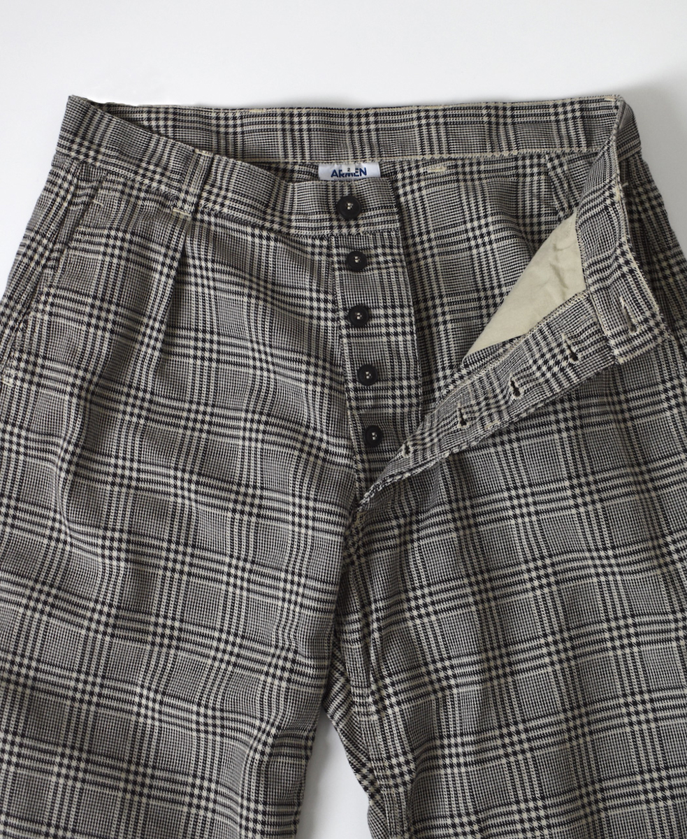 NAM2581C(パンツ) COTTON CHECK ONE-TUCK PANTS