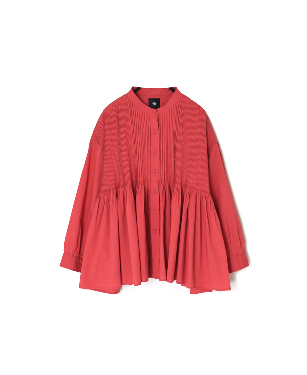 ●NMDS25521(シャツ) 60s ORGANIC CAMBRIC PLAIN BANDED COLLAR SHIRT WITH MINI PINTUCK