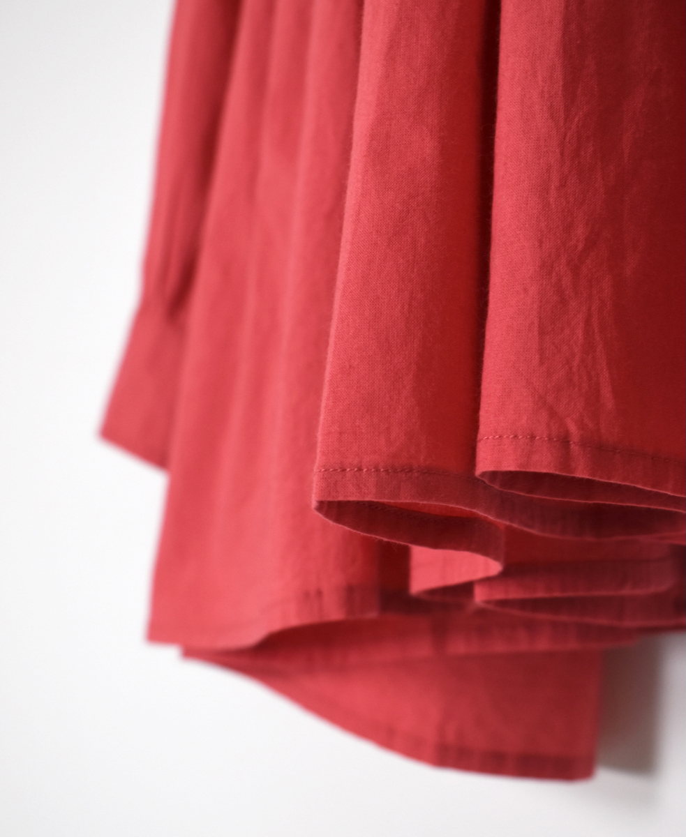 ●NMDS25521(シャツ) 60s ORGANIC CAMBRIC PLAIN BANDED COLLAR SHIRT WITH MINI PINTUCK