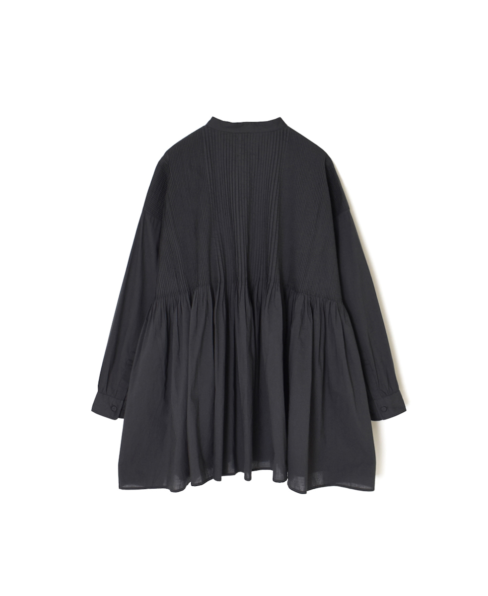 ●NMDS25521(シャツ) 60s ORGANIC CAMBRIC PLAIN BANDED COLLAR SHIRT WITH MINI PINTUCK