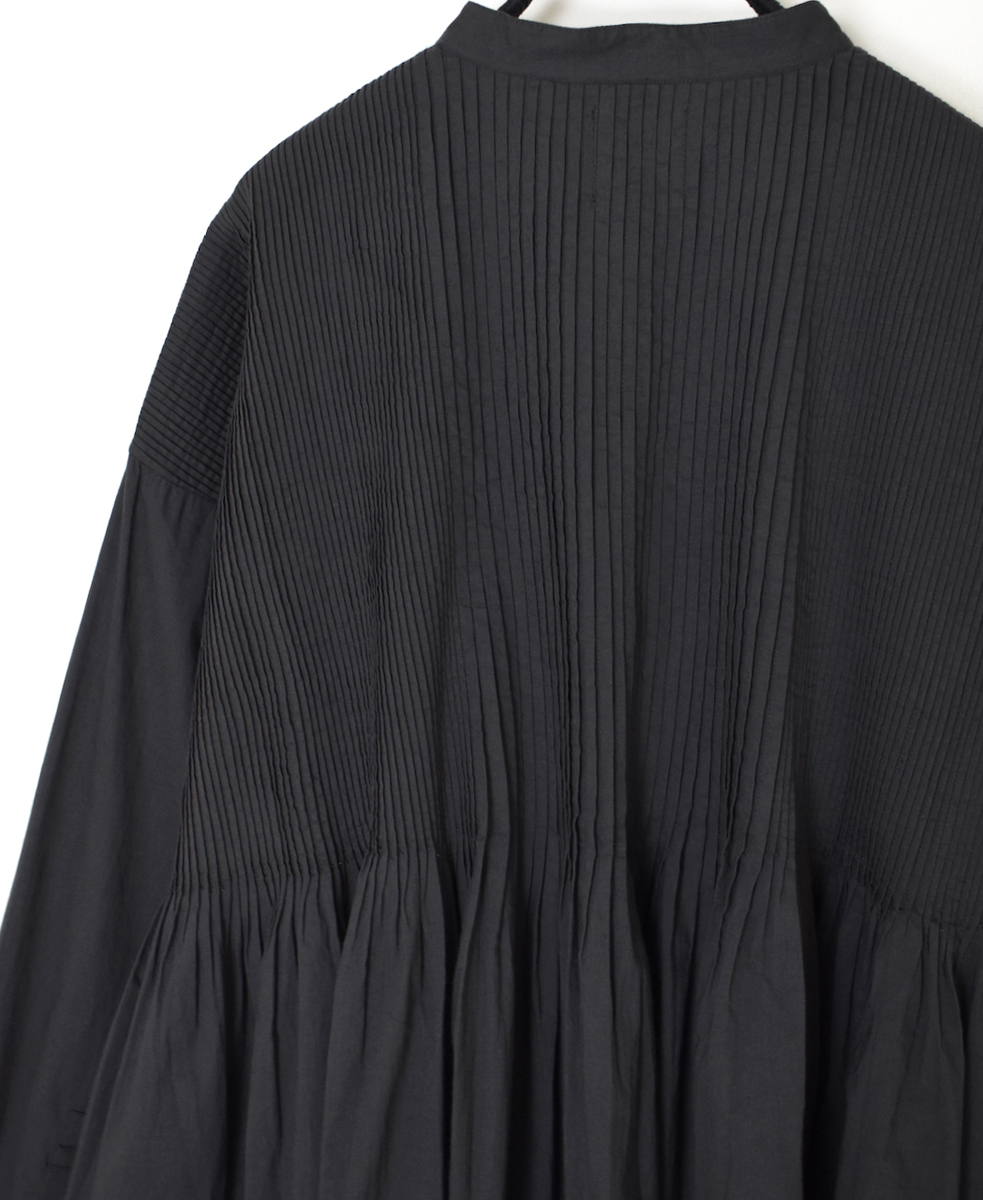 ●NMDS25521(シャツ) 60s ORGANIC CAMBRIC PLAIN BANDED COLLAR SHIRT WITH MINI PINTUCK
