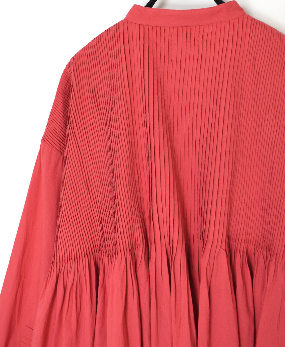 ●NMDS25521(シャツ) 60s ORGANIC CAMBRIC PLAIN BANDED COLLAR SHIRT WITH MINI PINTUCK