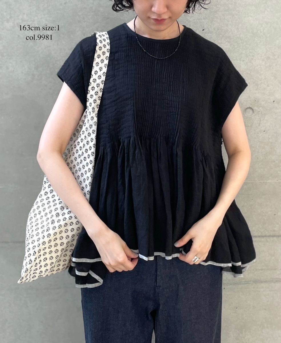 ●INMDS25131(シャツ) HANDWOVEN LINEN PLAIN WITH SELVAGE FRENCH/SL SHIRT WITH PINTUCK