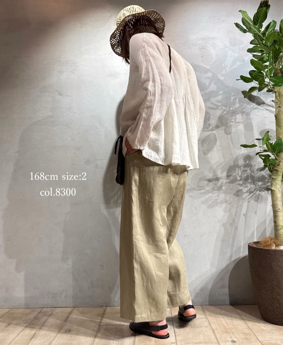 ●GNMDS2502NLT(パンツ) LINEN TWILL 2TUCK WIDE EASY PANTS