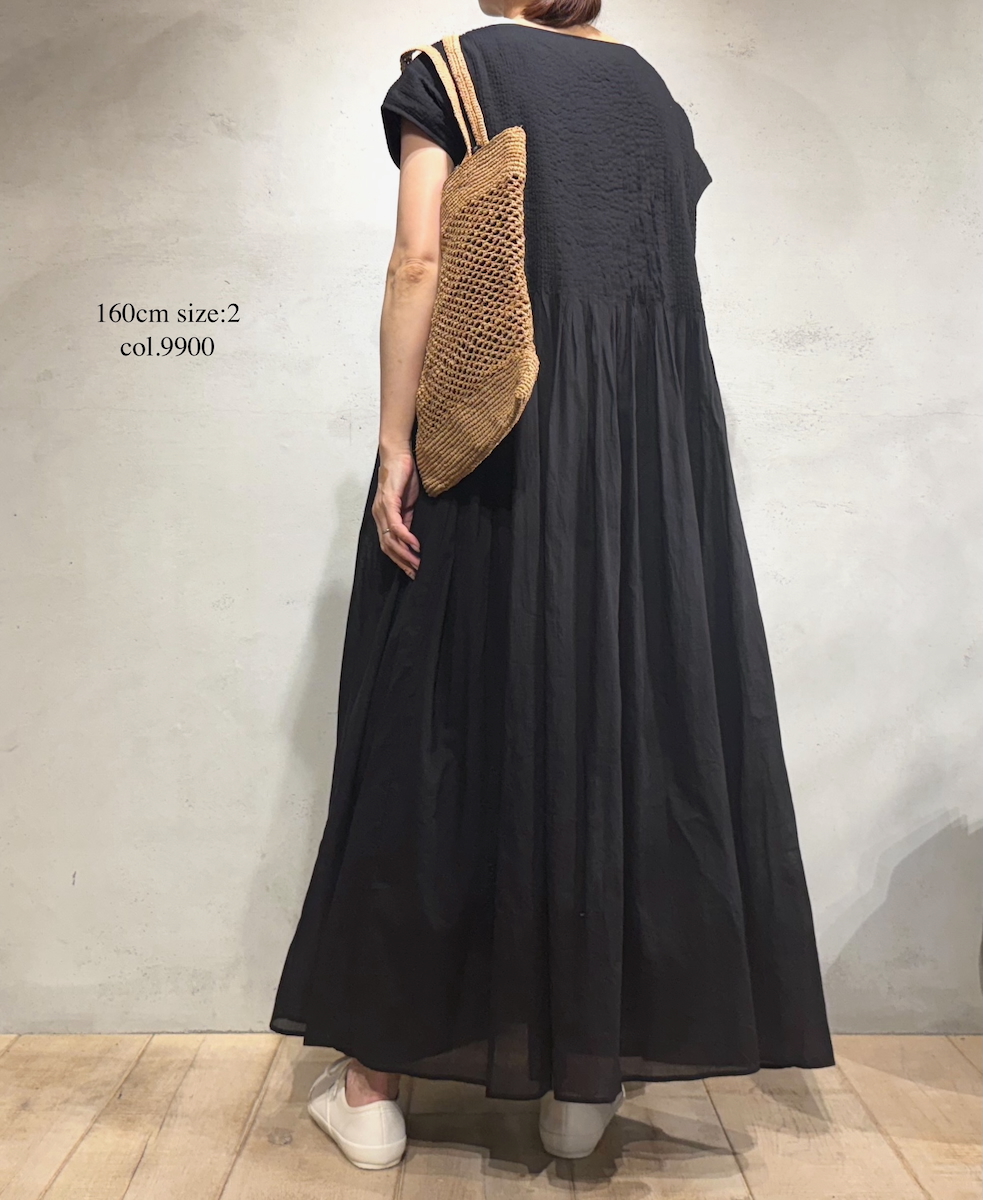 ●NMDS25312(ワンピース) 80s ORGANIC COTTON VOILE PLAIN MINI PINTUCK F/SL DRESS WITH LINING