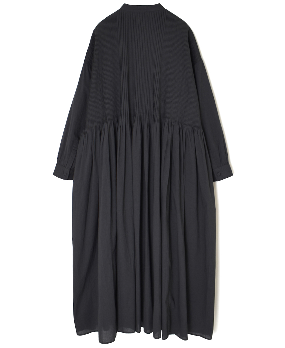●NMDS25523(ワンピース) 60s ORGANIC CAMBRIC PLAIN BANDED COLLAR DRESS WITH MINI PINTUCK