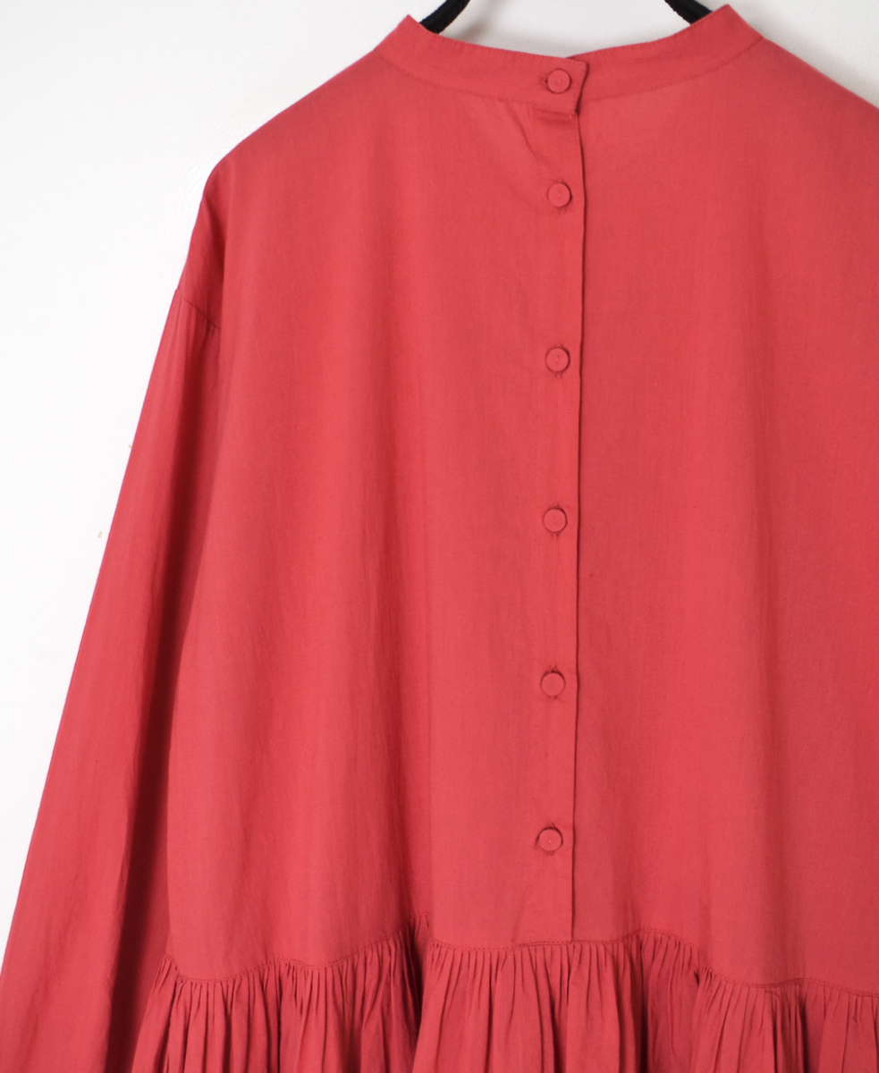 ●NMDS25524(ワンピース) 60s ORGANIC CAMBRIC PLAIN BACK OPENING STAND COLLAR DRESS