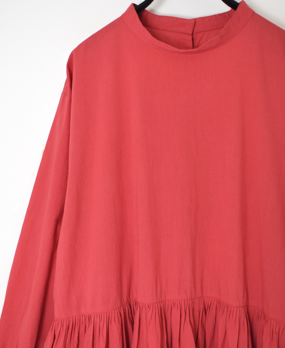 ●NMDS25524(ワンピース) 60s ORGANIC CAMBRIC PLAIN BACK OPENING STAND COLLAR DRESS