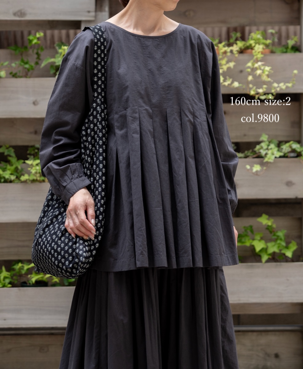 ●NMDS25522(シャツ) 60s ORGANIC CAMBRIC PLAIN INVERTED PLEATED L/SL PULLOVER