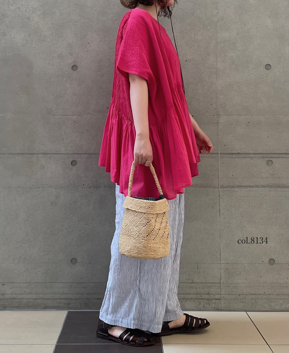 ANMDS2501(バッグ) RAFFIA ONE HANDLE BARREL BAG