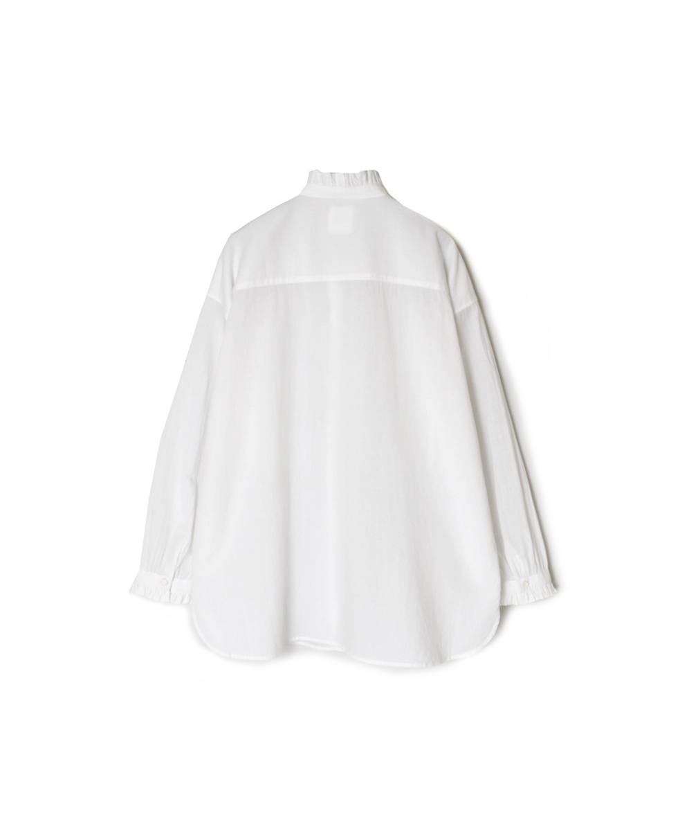 NMDS25531(シャツ) 60s ORGANIC CAMBRIC WITH EMB FRILL COLLAR EMB SHIRT