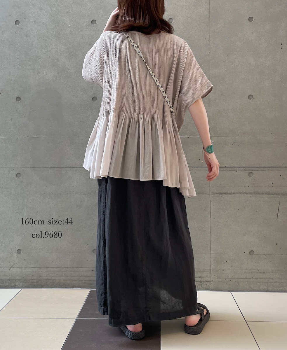 LNHT2531L(スカート) LINEN PLAIN OVERDYE EASY SKIRT